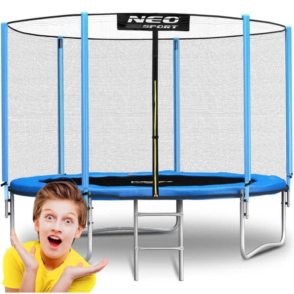 8ft/252cm havetrampolin med eksternt net og Neo-Sport stige