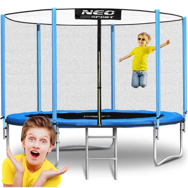 Havetrampolin 10ft/312cm med udvendigt net og stige Neo-Sport