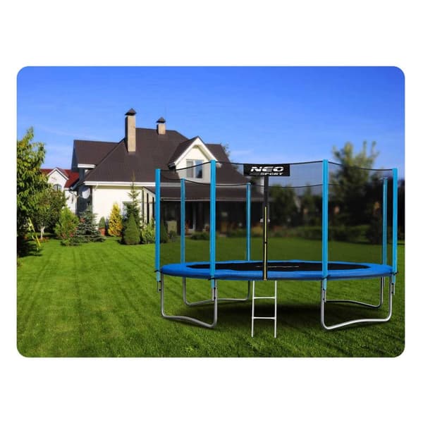 Havetrampolin 12ft/374cm med udendørs net og stige Neo-Sport