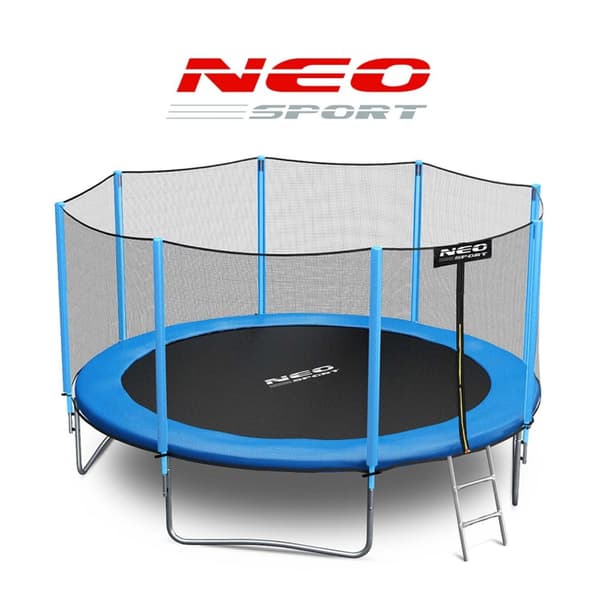 Trädgårdstrampolin 13ft/404cm med utvändigt nät och Neo-Sport stege