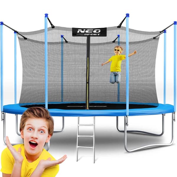 Trädgårdstrampolin 15ft/465cm med innernät och stege Neo-Sport