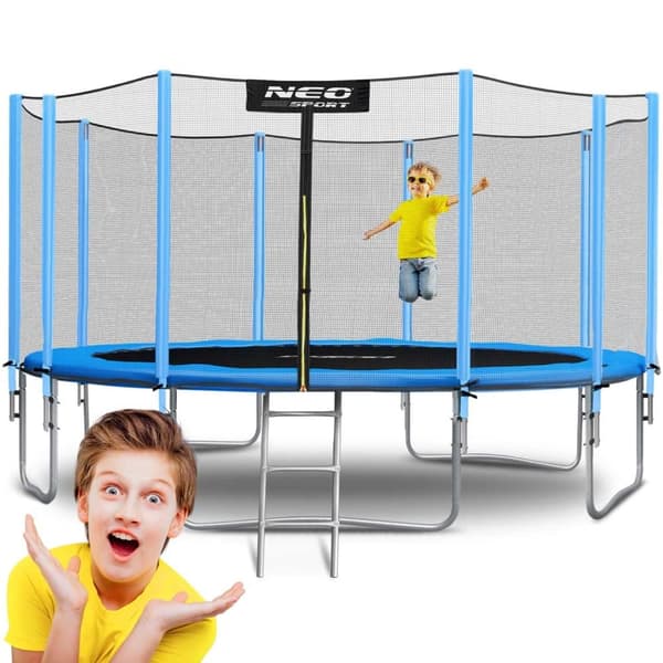 Havetrampolin 15ft/465cm med udvendigt net og Neo-Sport stige