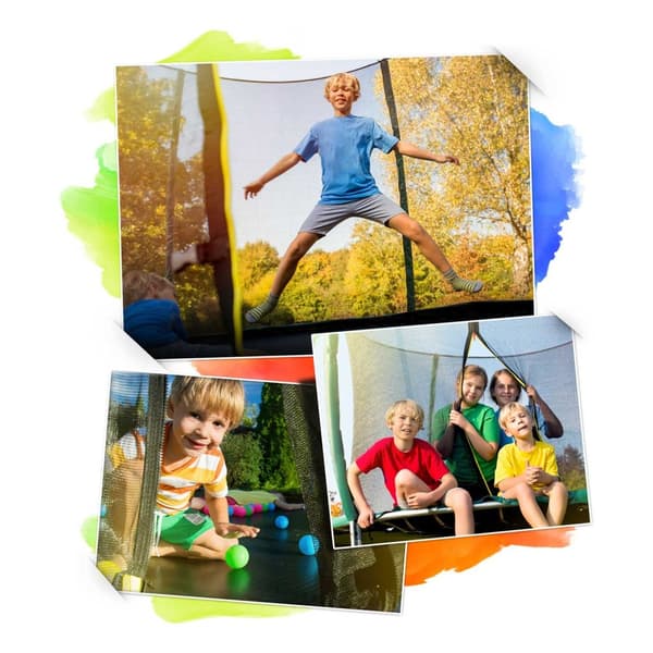 Profilerad trädgårdstrampolin 8ft/252cm med Neo-Sport internt nät