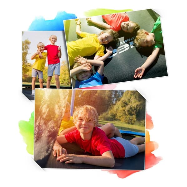 Profilerad trädgårdstrampolin 12ft/374cm med Neo-Sport internt nät
