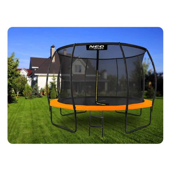 Profiloitu puutarhatrampoliini 12ft/374cm Neo-Sport sisäverkolla