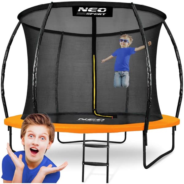 Profilerad trädgårdstrampolin 10ft/312cm med Neo-Sport innernät