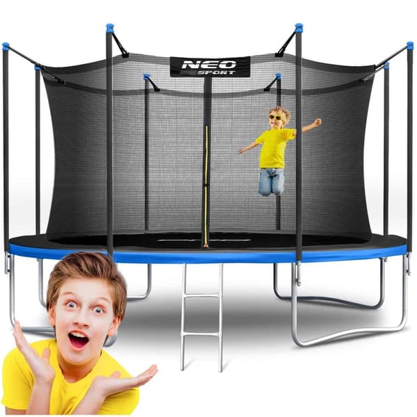 Trädgårdstrampolin 13ft/404cm med innernät och stege Neo-Sport