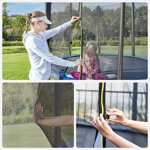 Trampolin - Ø 183 cm - med sikkerhedsnet og trapper - blå