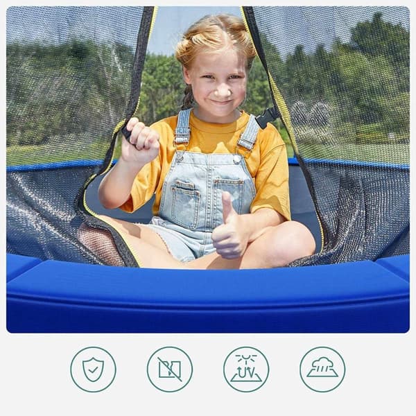 Rootz Trampolin Sikkerhedsskab - Net - Polstring - Vejrbestandig - Ø 366 cm x 183 cm