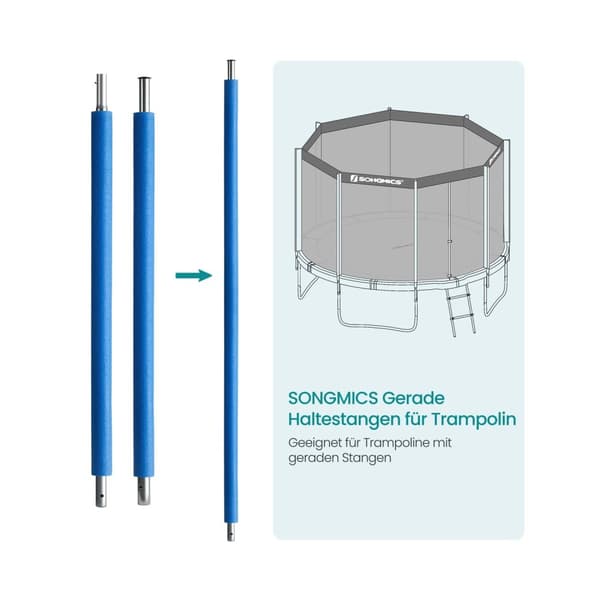 Rootz Rak Ledstång Set - Trampolinräcke - Säkerhetsbyglar - Robust konstruktion - 100cm x 30cm x 10cm