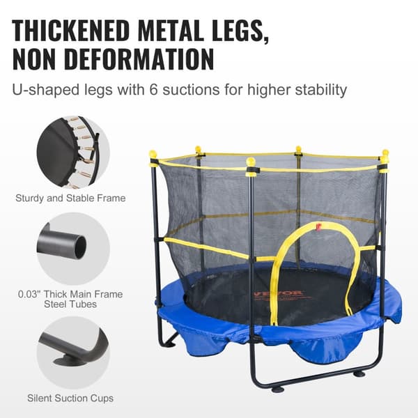 Trampolin för barn, säkerhetsnät, inomhus- och utomhusbruk,5FT