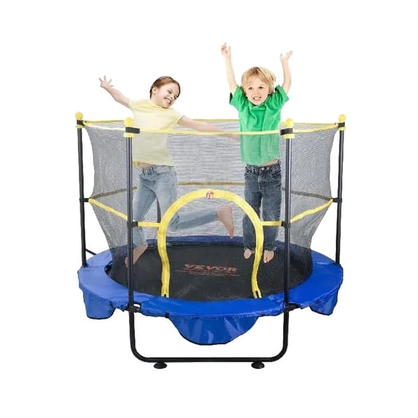 Trampolin til børn, sikkerhedsnet, indendørs og udendørs brug,5FT