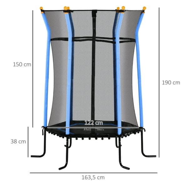 Rootz børnetrampolin - Kids Bounce - Mini Jumper - Sikkerhedsfunktioner - Ø163,5 x 190H cm - Maksimal sjov og balancetræning