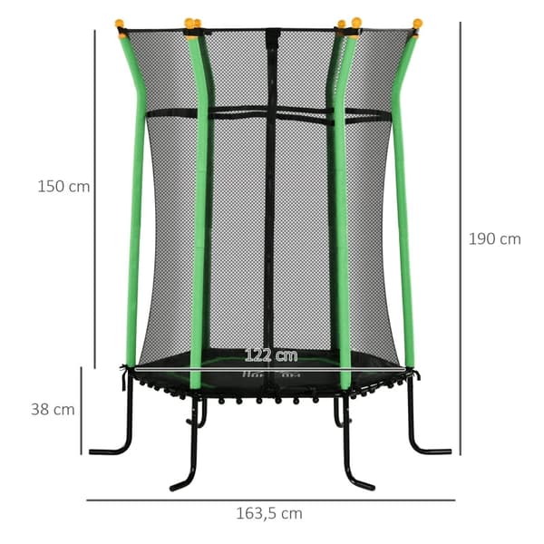 Rootz lasten trampoliini - Lasten hyppytrampoliini - Turvatrampoliinit - Tasapainoharjoittelu - Ø163,5cm x 190cm H