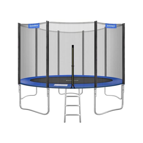Trampolin - Round - Ø 427 cm - med stege och säkerhetsnät
