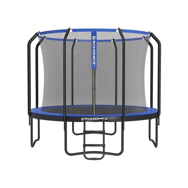 Trampolin - Ø 305 cm - Trädgårdstrampolin med nät och stege - mörkgrön