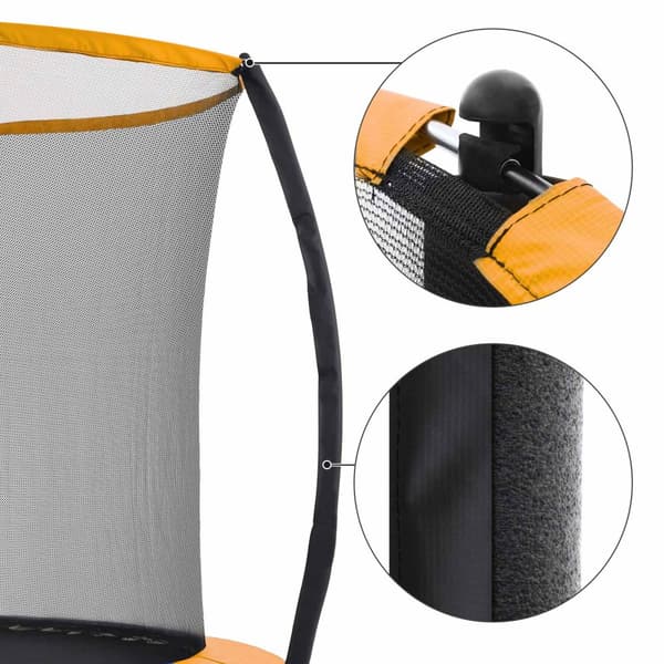 Trampolin - Ø 366 cm - med sikkerhedsnet og trapper - Orange