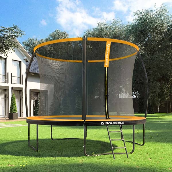 Trampolin - Ø 366 cm - med sikkerhedsnet og trapper - Orange