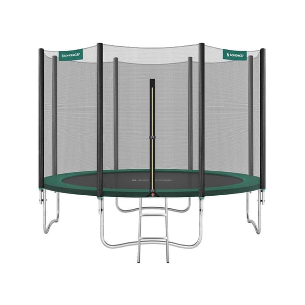 Trampolin - Ø 305 cm - med sikkerhedsnet og stigen - grøn