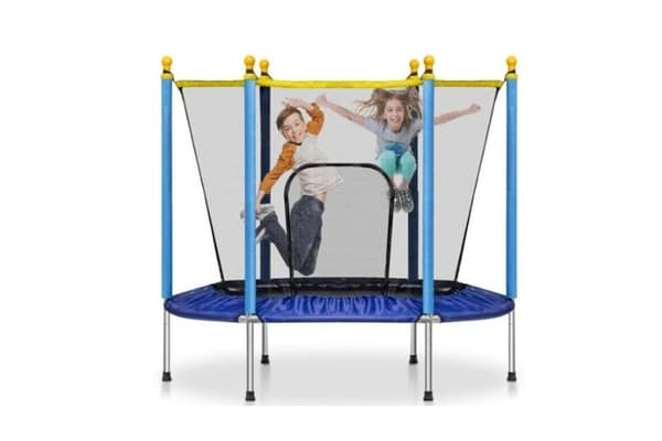 Kompakt 140cm trampolin med säkerhetsnät för små trädgårdar - Lättviktig & hållbar