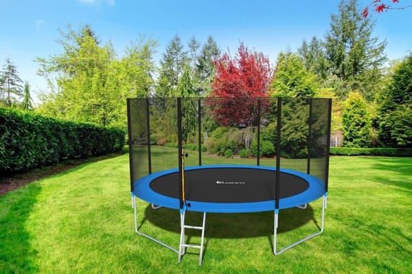 Viking Sports 404 cm Trampolinsæt med Sikkerhedsnet, Stige & Tykt Beskyttelseslag - Perfekt til Familiefest Udendørs