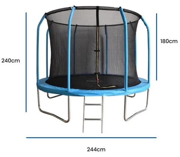 Viking Choice 244cm Utomhustrampolin med Säkerhetsnät, Stege & 2-års garanti - Blå & Svart