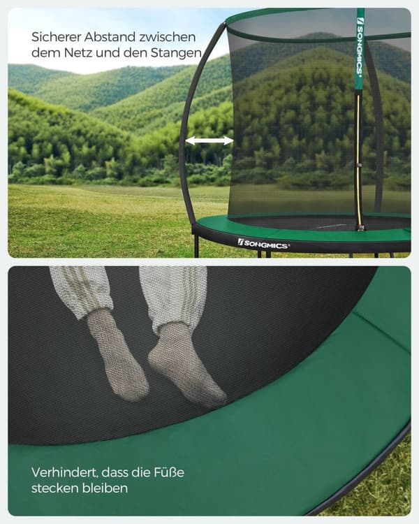 Rootz 12 FT studsmattaset - Utomhusstudsmatta - Jumping Bounce House - Galvaniserat stålstomme - 244cm x 239cm x 59cm