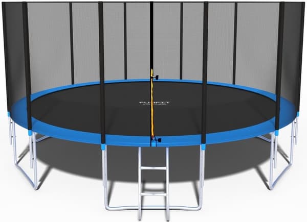490cm Sininen & Musta Kuntoliikuntatrampoliini Turvaverkon Kanssa - Ihanteellinen Urheilun Harrastajille