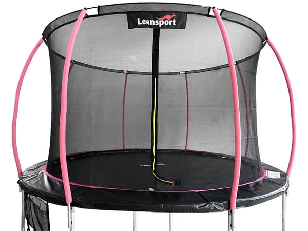 Stilfuld 244cm Pink & Sort Have Trampolin med Sikkerhedsnet - CE-godkendt