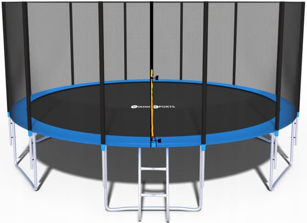 465cm Blå Sikkerhedstrampolin med GS-certificering & Sikkerhedsnet til familier