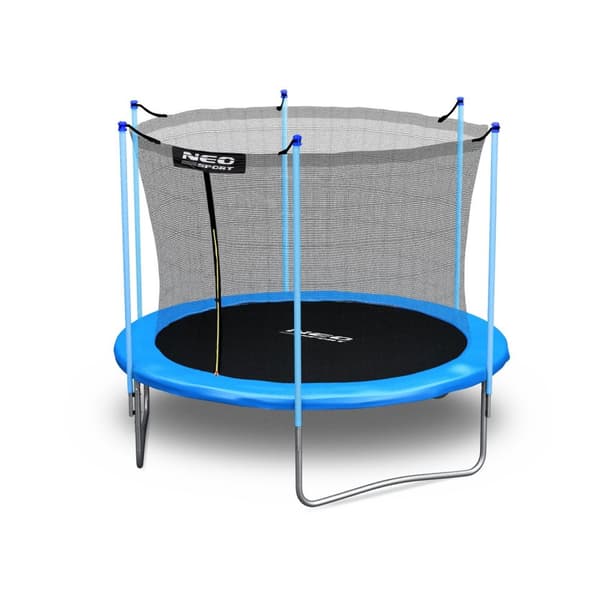 252cm Blå Vuxen Trampolin med Säkerhetsnät & Stege, 120kg Maxbelastning, 2-års garanti
