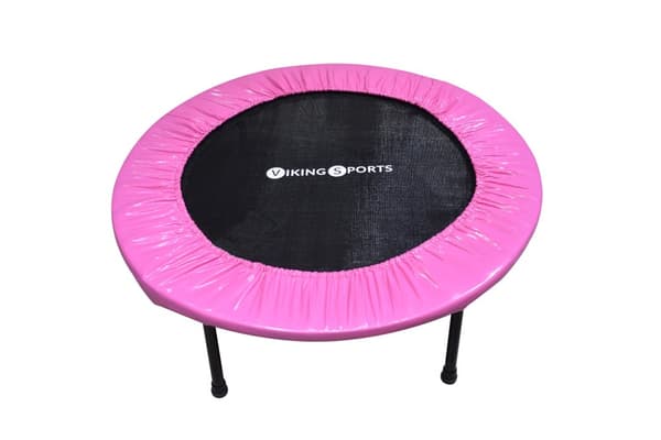 Viking Sports Pink Fitness Trampolin - 101cm, Foldbar, til Hjemmetræning
