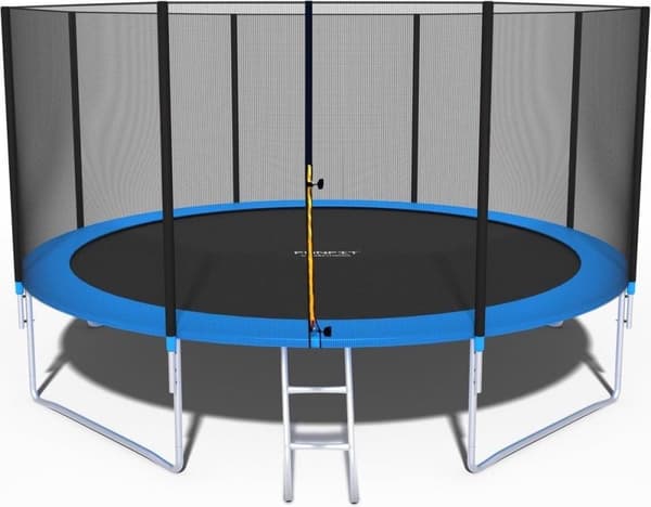 Viking Choice 374cm Familie Trampolin med Sikkerhedsnet & Stige, Blå