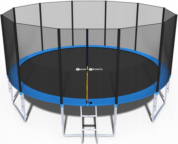465cm Blå Familie Trampolin med Sikkerhedsnet & Stige, GS Certificeret