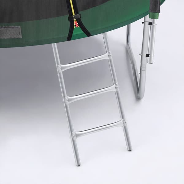Trampolin - Ø 427 cm - Garden Trampoline - Med net og trapper - Grøn