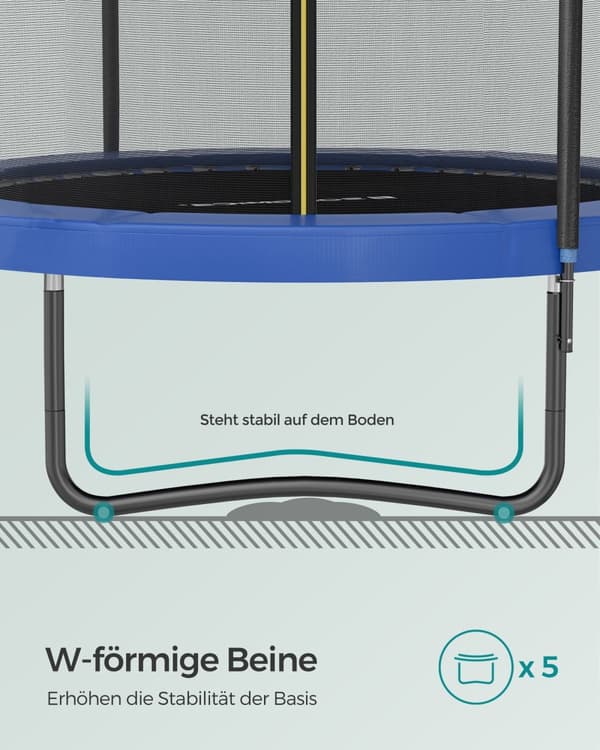 Trampolin - Ø 427 cm - med säkerhetsnät och stege