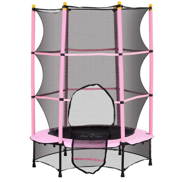 Rootz Children's Trampoline - Kids Bounce Platform - Indendoor Outdoor Trampoline - Safety Net - 140 cm x 140 cm x 190 cm