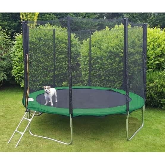 Trampolin Grøn 305 Cm - Med Sikkerhedsnet & Stige - Op til 120 Kg