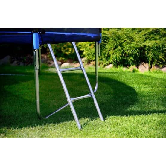 Trampoliini - 374 cm - Verkolla ja tikkailla - Sininen