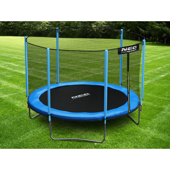 Trampolin - 244 Cm - Blå - Med stige og kantnet - op til 80 kg