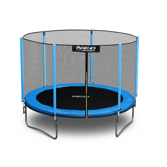 Trampolin - 244 Cm - Blå - Med stige og kantnet - op til 80 kg