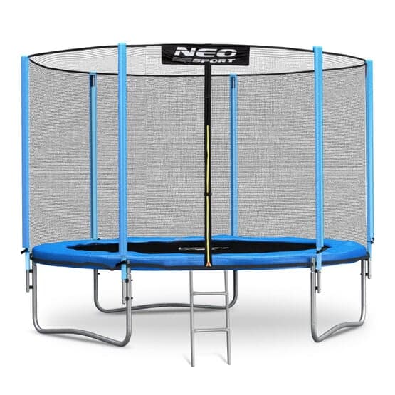 Trampolin - 244 Cm - Blå - Med stige og kantnet - op til 80 kg
