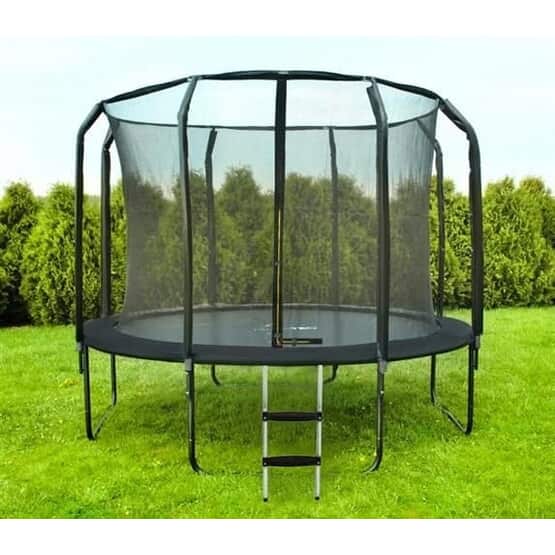 Trampolin - 305 Cm - Med Net Og Stige - Op til 150 Kg - Sort