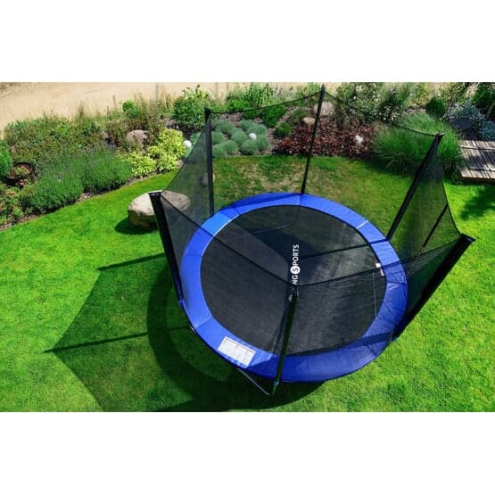 Trampolin - Blå - 374 Cm - Med Net Og Stige - Op til 150 Kg
