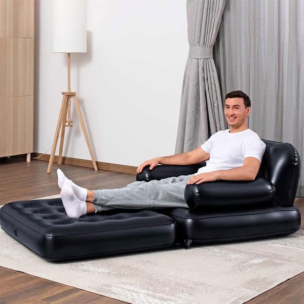 Bestway Uppblåsbar Fåtölj Svart 191 x 38 x 25 cm