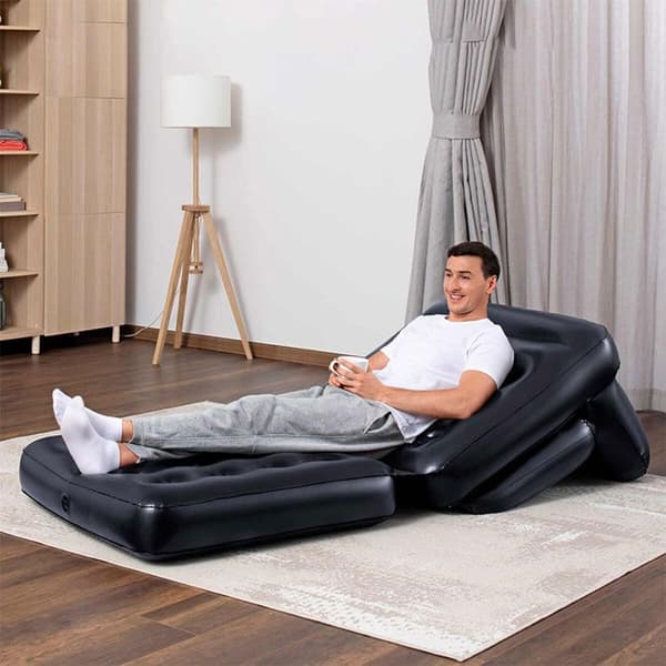 Bestway Uppblåsbar Fåtölj Svart 191 x 38 x 25 cm