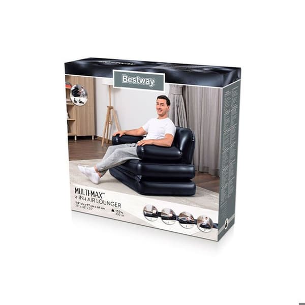 Bestway Uppblåsbar Fåtölj Svart 191 x 38 x 25 cm