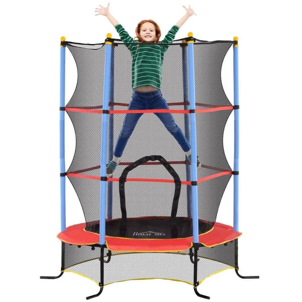 Rootz Children's Trampoline - Barn Bouncer - Spring Jumping - Förbättra samordning - Ø 1,75 x 1,90H m - Svart/rött/blått