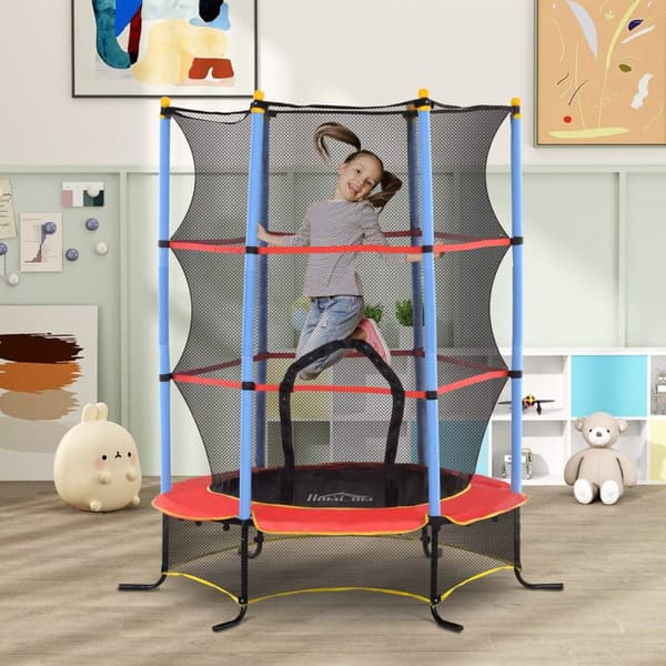 Rootz Children's Trampoline - Barn Bouncer - Spring Jumping - Förbättra samordning - Ø 1,75 x 1,90H m - Svart/rött/blått