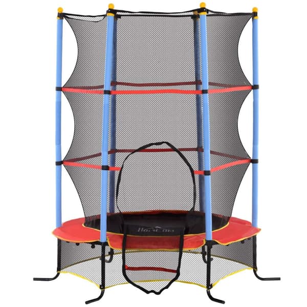 Rootz Children's Trampoline - Barn Bouncer - Spring Jumping - Förbättra samordning - Ø 1,75 x 1,90H m - Svart/rött/blått